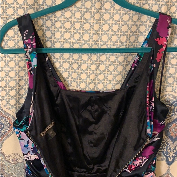 Navy Floral Express Mini Dress Size 8 - Picture 5 of 8